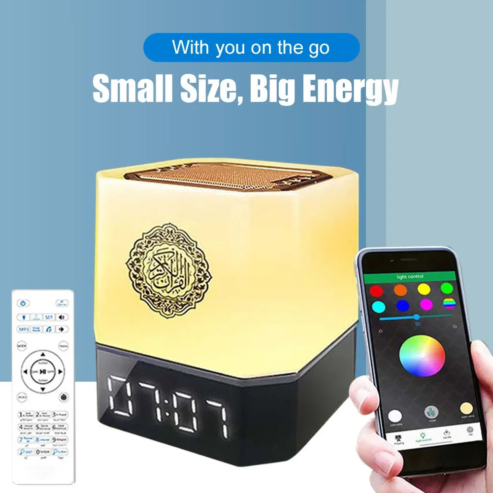 Night Lights Ramadan Gift Quran Speaker Azan Clock Wireless Bluetooth Colorful Lamp LED Night Light Islamic Coran Veilleuse