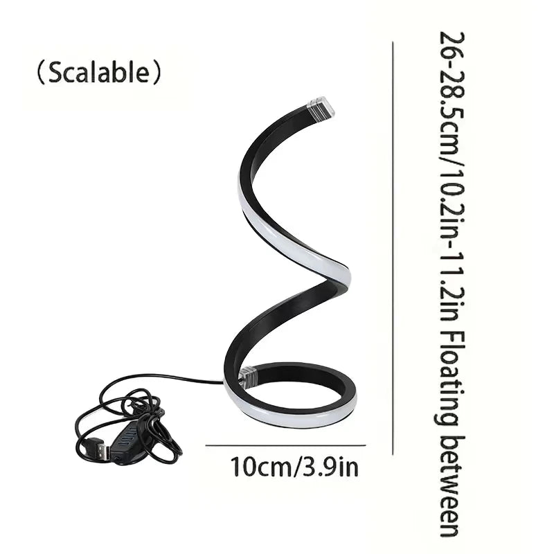 Dimmable Led Table Lamp USB 5V Night Light Modern Spiral Desk Room Decoration Bedroom Office Study Reading Book Light 3 Colors