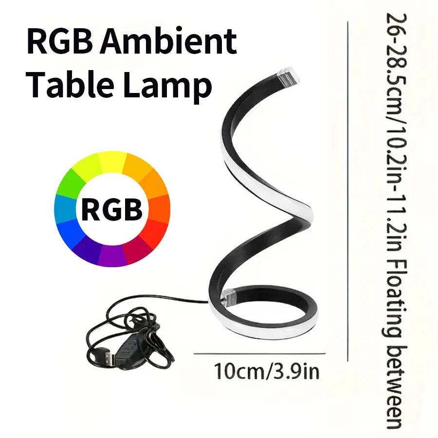 Dimmable Led Table Lamp USB 5V Night Light Modern Spiral Desk Room Decoration Bedroom Office Study Reading Book Light 3 Colors