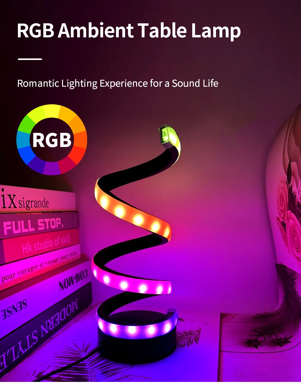 Dimmable Led Table Lamp USB 5V Night Light Modern Spiral Desk Room Decoration Bedroom Office Study Reading Book Light 3 Colors