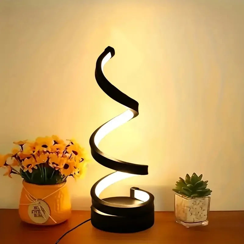 Dimmable Led Table Lamp USB 5V Night Light Modern Spiral Desk Room Decoration Bedroom Office Study Reading Book Light 3 Colors