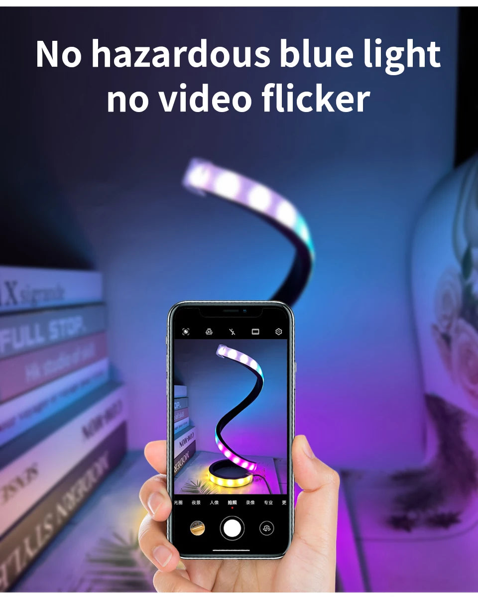 Dimmable Led Table Lamp USB 5V Night Light Modern Spiral Desk Room Decoration Bedroom Office Study Reading Book Light 3 Colors