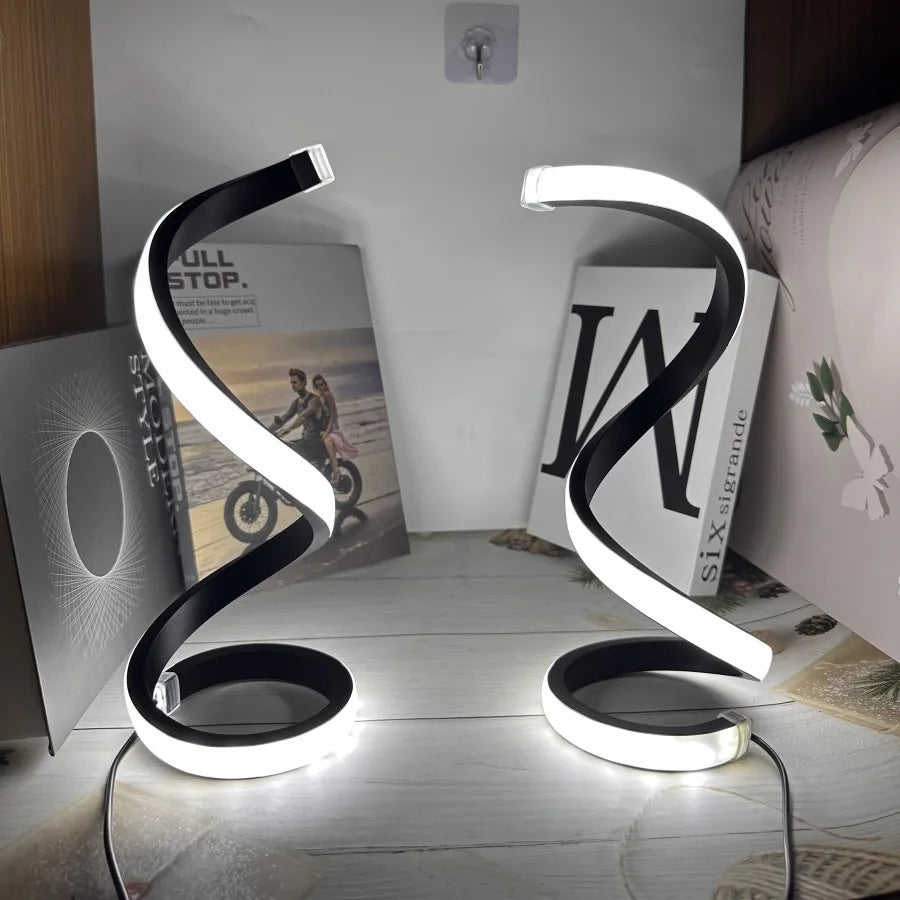 Dimmable Led Table Lamp USB 5V Night Light Modern Spiral Desk Room Decoration Bedroom Office Study Reading Book Light 3 Colors