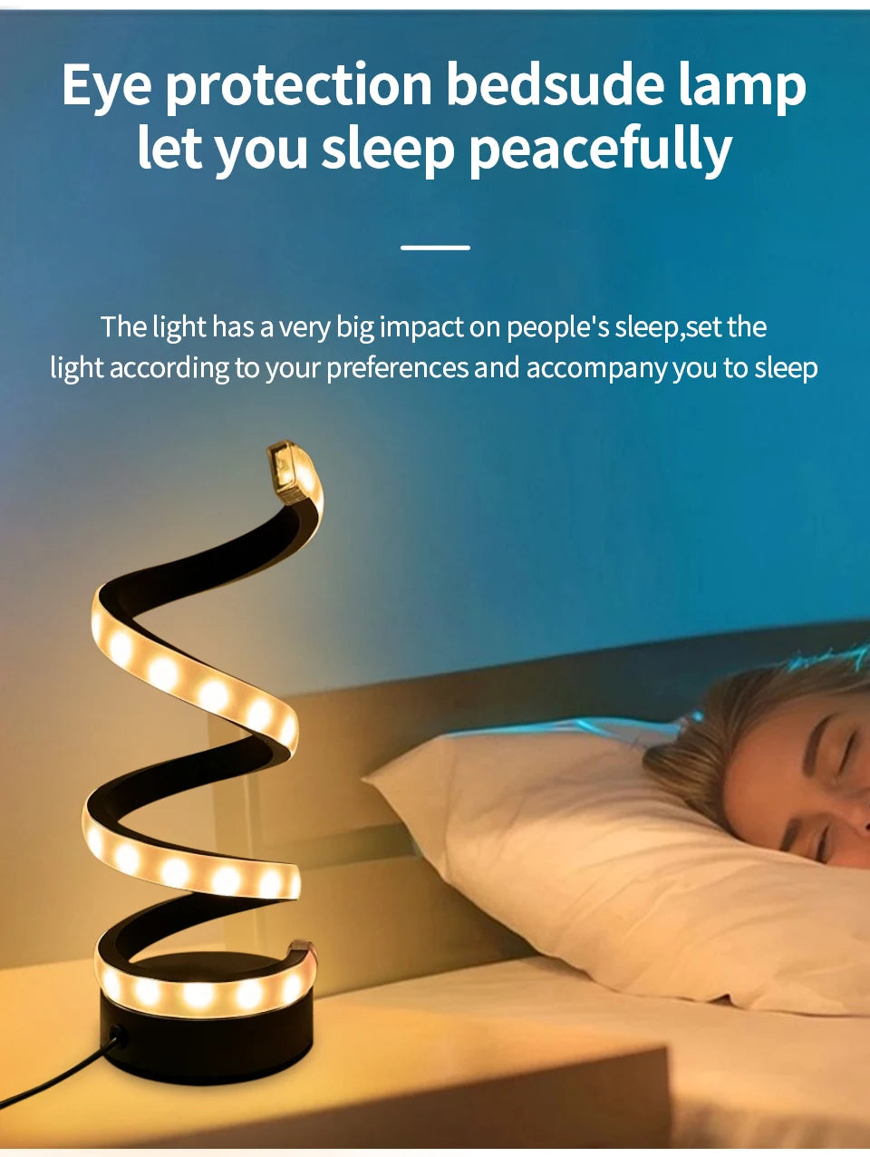 Dimmable Led Table Lamp USB 5V Night Light Modern Spiral Desk Room Decoration Bedroom Office Study Reading Book Light 3 Colors